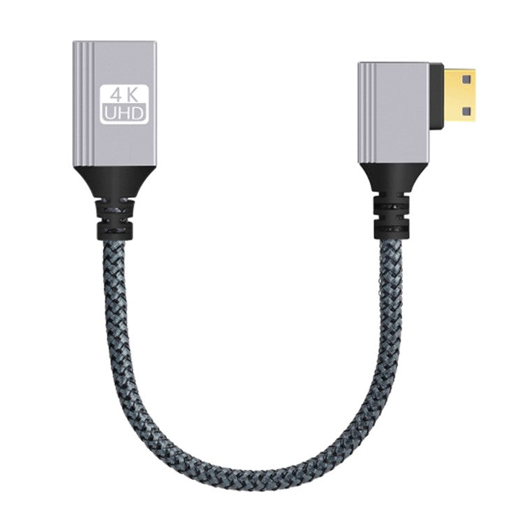 0.2m Right Angled Mini HDMI Male to HDMI Female Adapter Cable HD Video Connection Wire