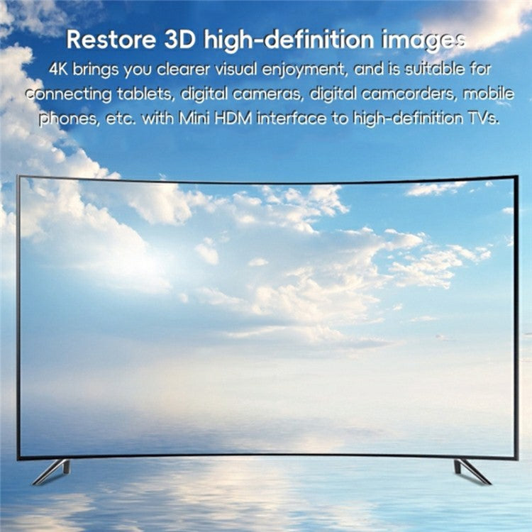 0.2m Straight Mini HDMI Male to HDMI Female Adapter Cable HD Video Connection Wire