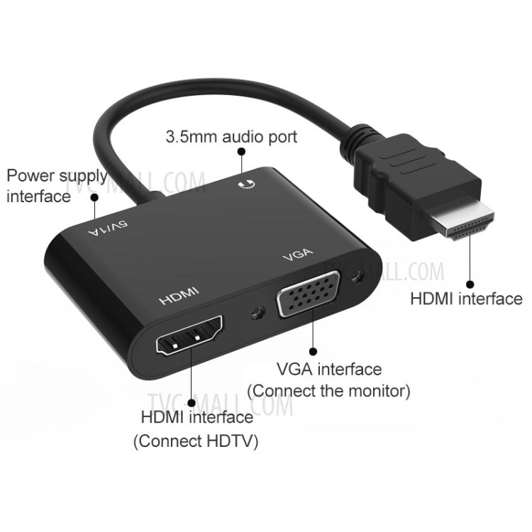 5165HV HDMI to HDMI+VGA Adapter