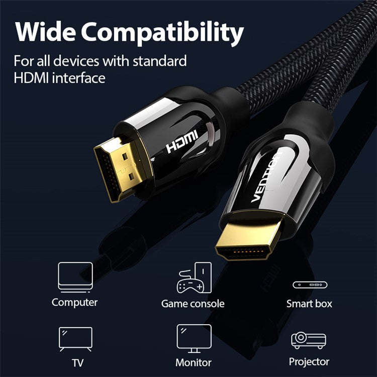 VENTION VAA-B05-B1000 10m 4K 30Hz HDMI Male to Male Cable HD Nylon Braided Cord