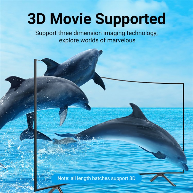 VENTION AAMBD 0.5m HDMI Male to Male HD Video 3D Movie Cable Engineering HDMI Cable - Black
