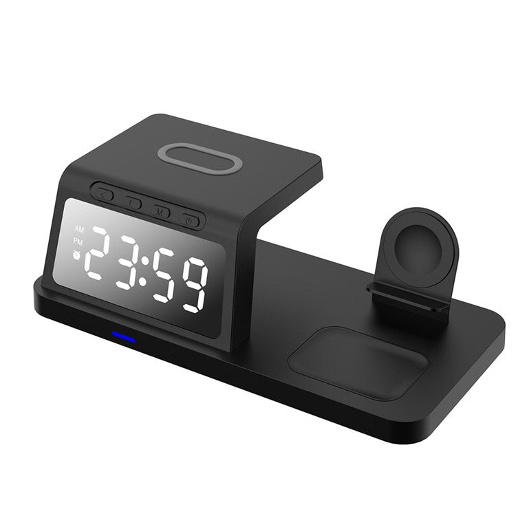 15W Wireless Charger Clock Alarm 4K WiFi Security Camera with Motion Detection - Black