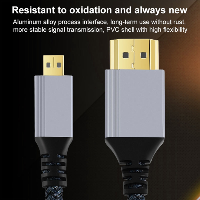 2m HD Video Transmission HDMI to Micro HDMI Cable 4K Gold-Plated HD Connection Cord