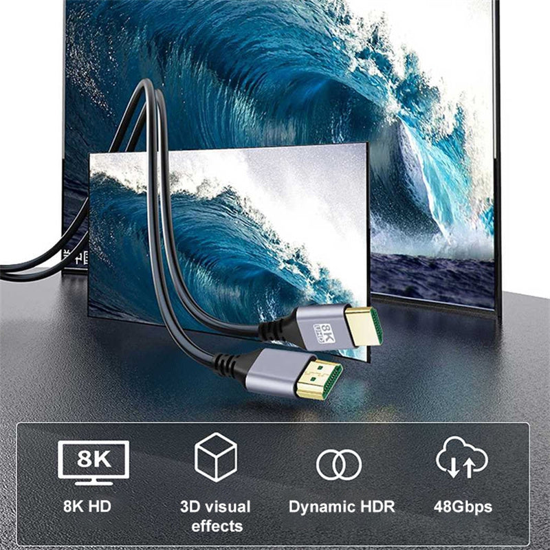 1m For HDTV Projector 8K HDMI Male to Male Extender HD Video Adapter Cable (Up to Up Angled)