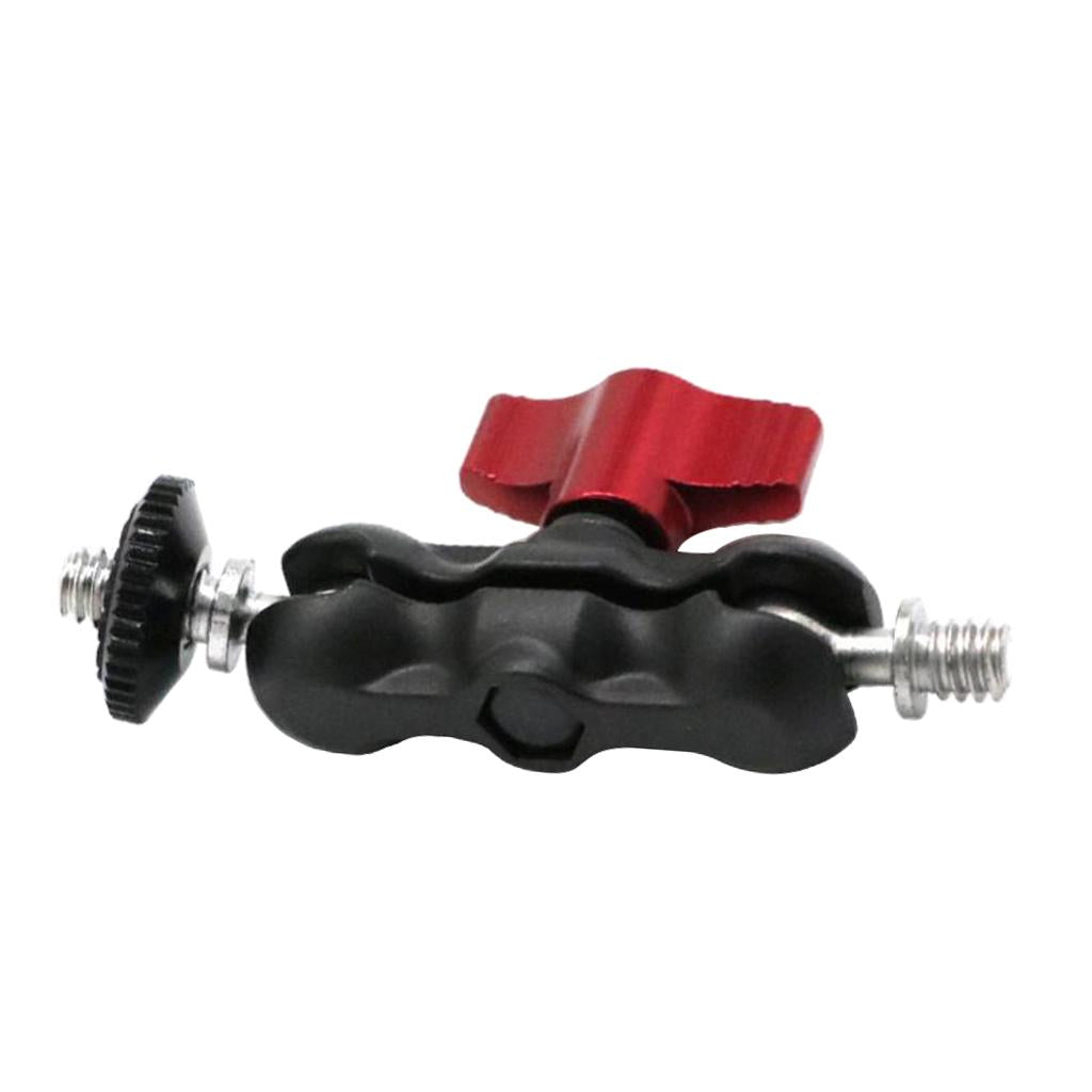 1/4 Clamp Double Ball Head Magic Arm Mount Adapter for DSLR Camera Monitor"