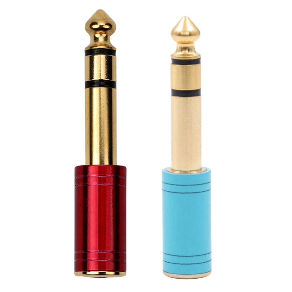 Metal 3.5mm Female to 6.5 Male Audio Stereo Headset Adapter Converter Red