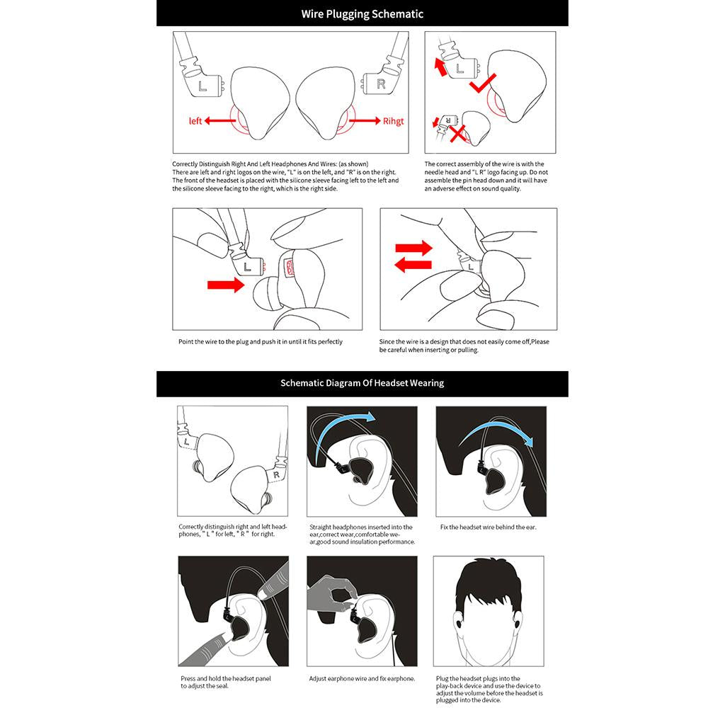 BA+DD In Ear Earphone Hybrid Headset HIFI Noise Cancelling Earbuds Black