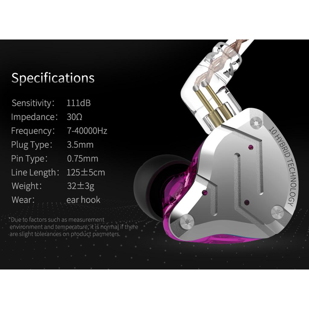 BA+DD In Ear Earphone Hybrid Headset HIFI Bass Noise Cancelling Black