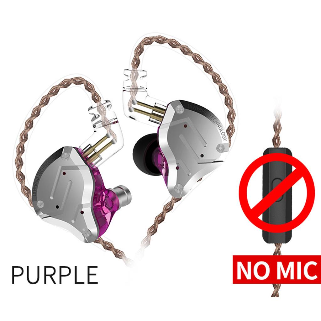 BA+DD In Ear Earphone Hybrid Headset HIFI Bass Noise Cancelling Purple