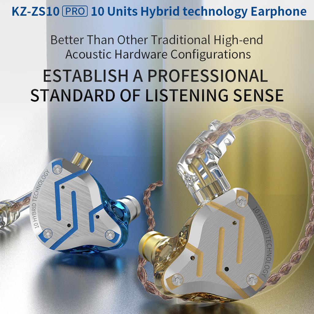 BA+DD In Ear Earphone Hybrid Headset HIFI Bass Noise Cancelling Blue