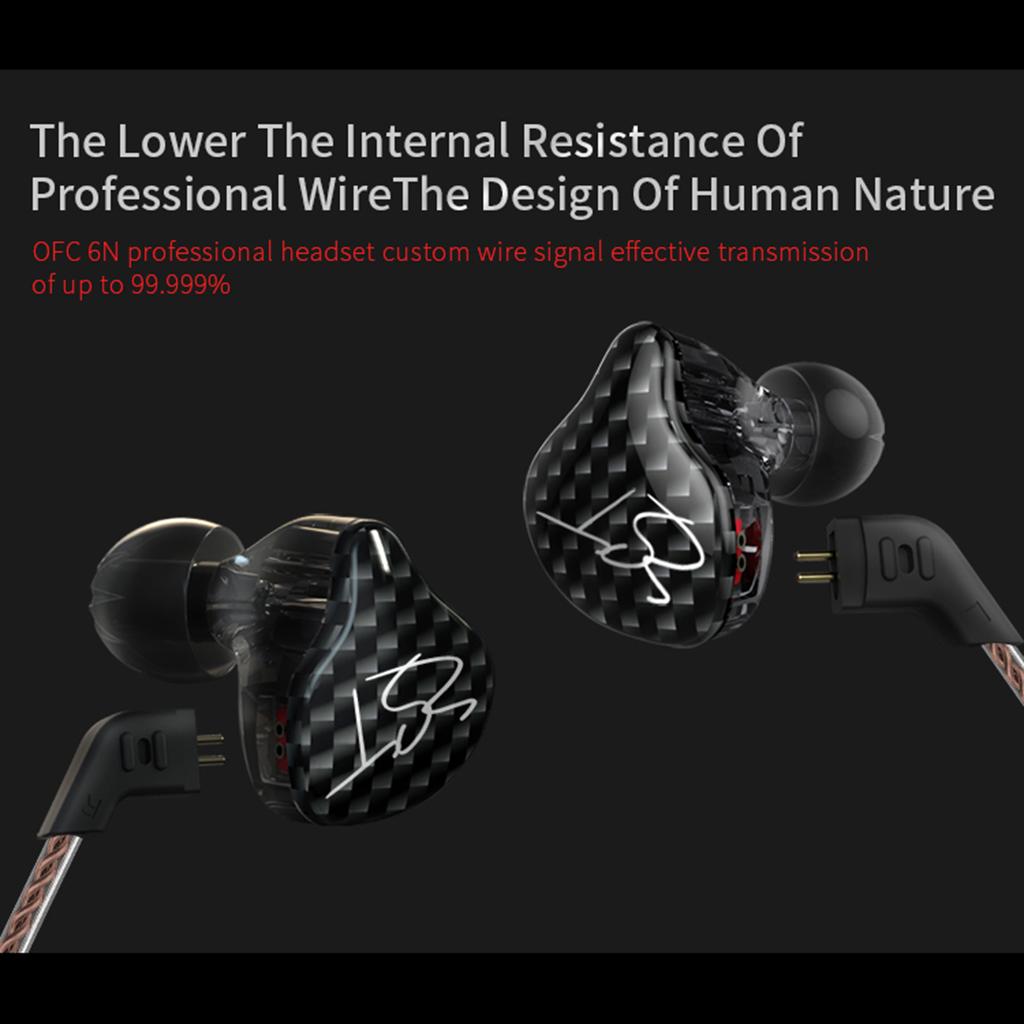 4BA+1DD Hybrid Earphone Headset HIFI Earbuds In Ear Monitor Headphones Black