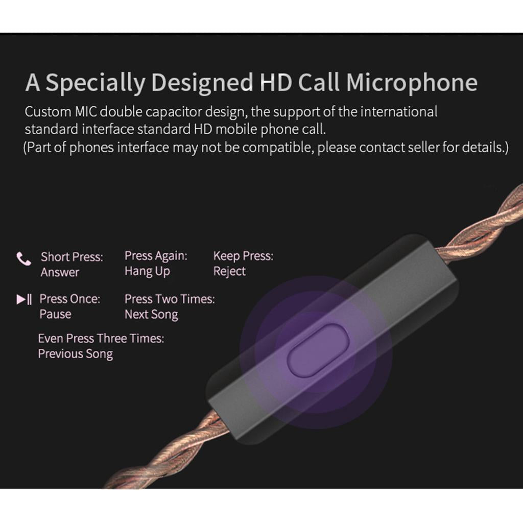 4BA+1DD Hybrid Earphone Headset HIFI Earbuds In Ear Monitor Headphones Black