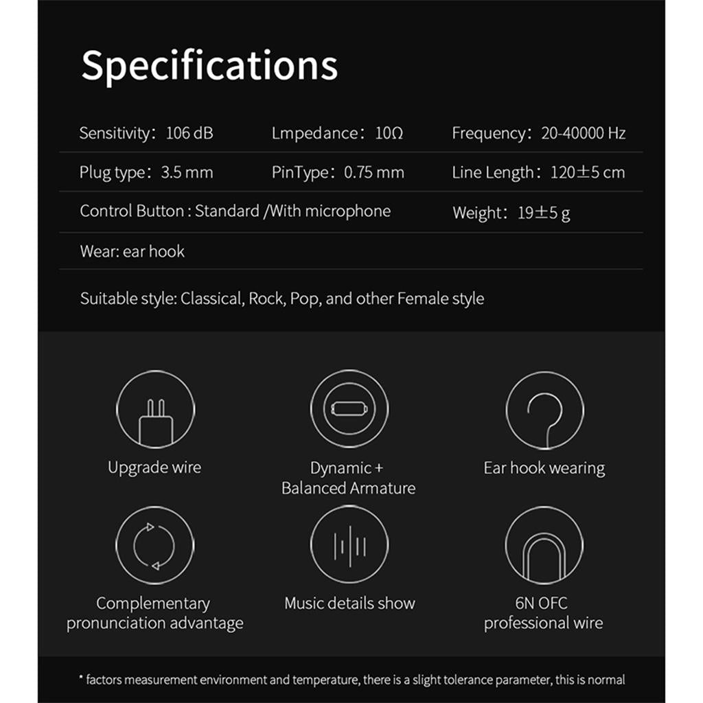 4BA+1DD Hybrid Earphone Headset HIFI Earbuds In Ear Monitor Headphones Black