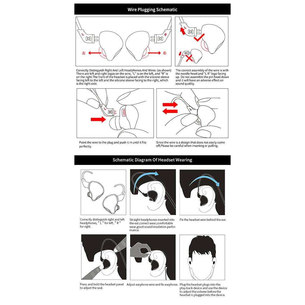 4BA+1DD Hybrid Earphone Headset HIFI Earbuds In Ear Monitor Headphones Black