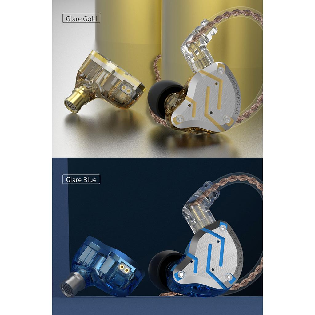 4BA+1DD Hybrid Earphone Headset HIFI Earbuds In Ear Monitor Headphones Gold