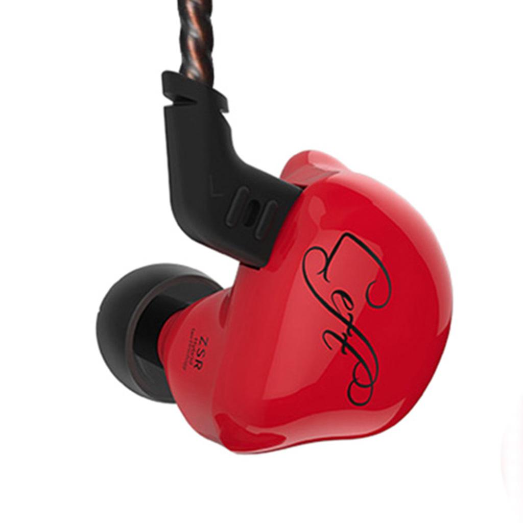3.5mm Stereo Earphone Headset Headphone Ergonomic EarBuds Red With Mic