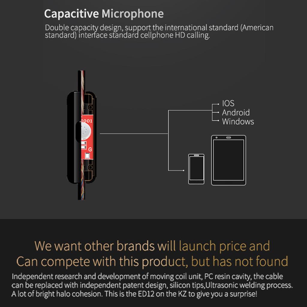 Detachable Cable Earpiece 3D Stereo Headphone Headset In-ear Earphone Earbud