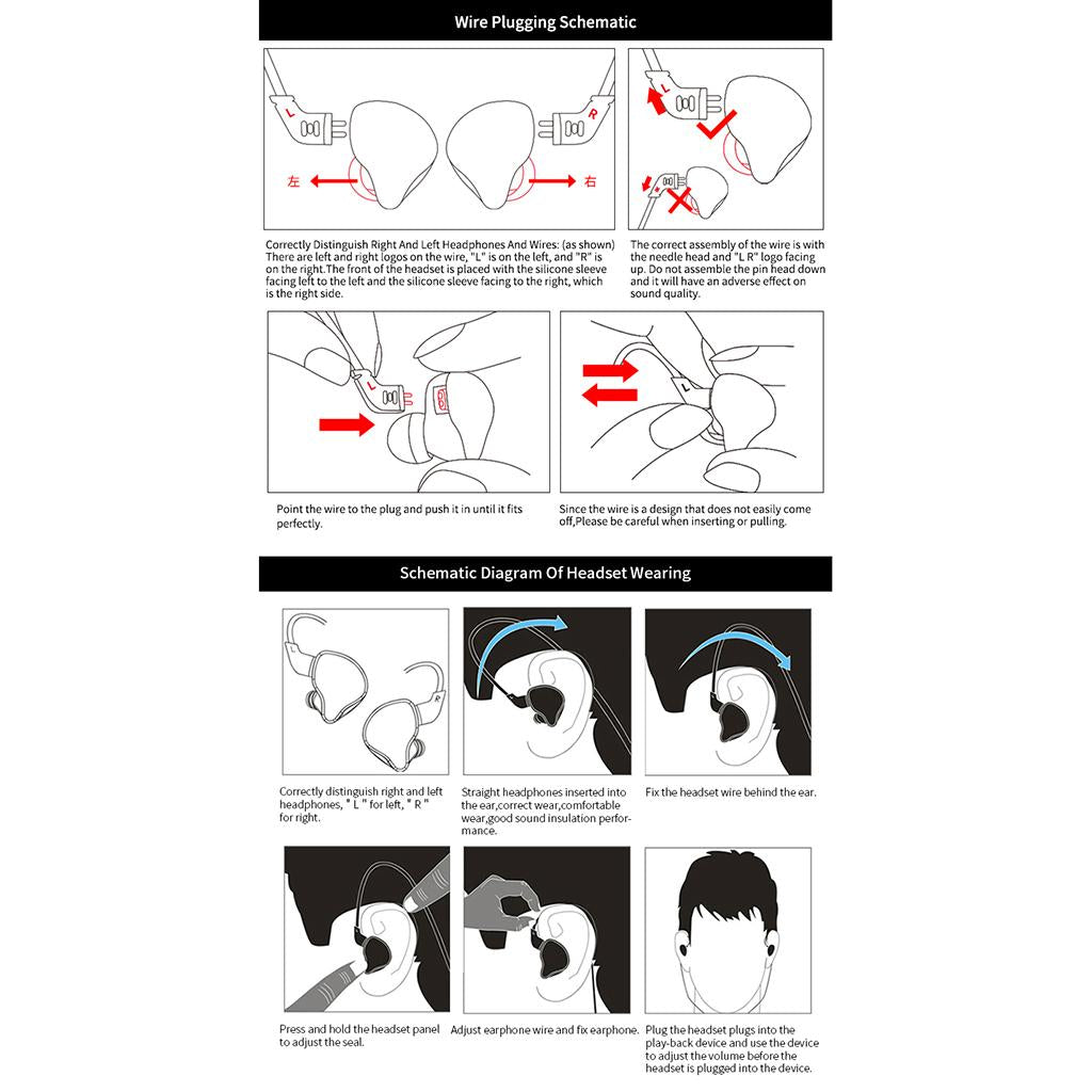 Detachable Cable Earpiece 3D Stereo Headphone Headset In-ear Earphone Earbud