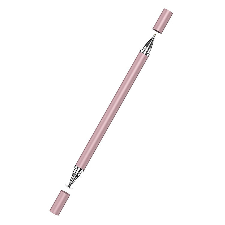2-in-1 Screen Stylus Capacitive Pen High Sensitivity Stylus Pencil Universal Capacitive Screen Pencil Compatible with Android, IOS - Rose Gold