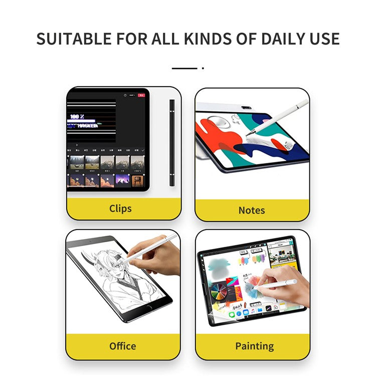 2-in-1 Screen Stylus Capacitive Pen High Sensitivity Stylus Pencil Universal Capacitive Screen Pencil Compatible with Android, IOS - Rose Gold