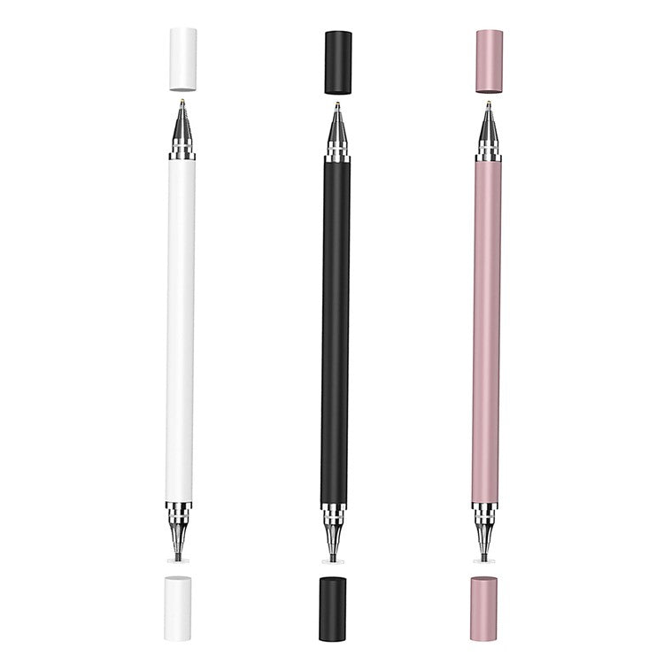 2-in-1 Screen Stylus Capacitive Pen High Sensitivity Stylus Pencil Universal Capacitive Screen Pencil Compatible with Android, IOS - Rose Gold