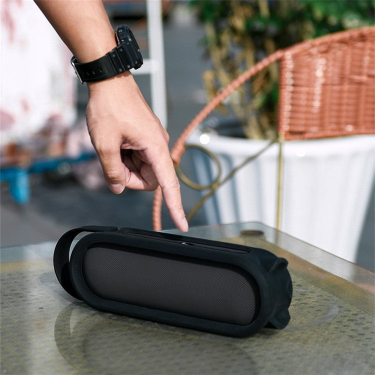 TXESIGN Anti-Scratch Silicone Case for Beats Pill+, Protective Cover Portable Bluetooth Speaker Sleeve with Handle Strap for Carrying - Light Grey