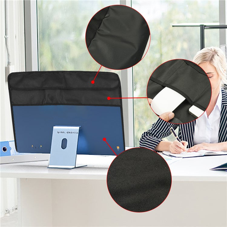 TXESIGN For iMac 24-Inch Computer Monitor Display Screen Dust Cover PU Leather Storage Sleeve Protective Case - Black