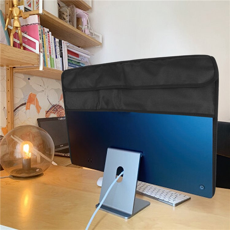 TXESIGN For iMac 24-Inch Computer Monitor Display Screen Dust Cover PU Leather Storage Sleeve Protective Case - Black