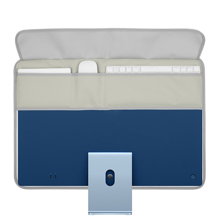 TXESIGN For iMac 24-Inch Computer Monitor Display Screen Dust Cover PU Leather Storage Sleeve Protective Case - Silver-grey