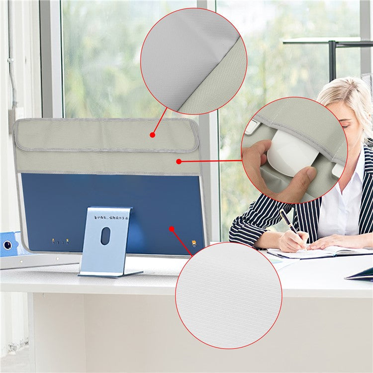 TXESIGN For iMac 24-Inch Computer Monitor Display Screen Dust Cover PU Leather Storage Sleeve Protective Case - Silver-grey