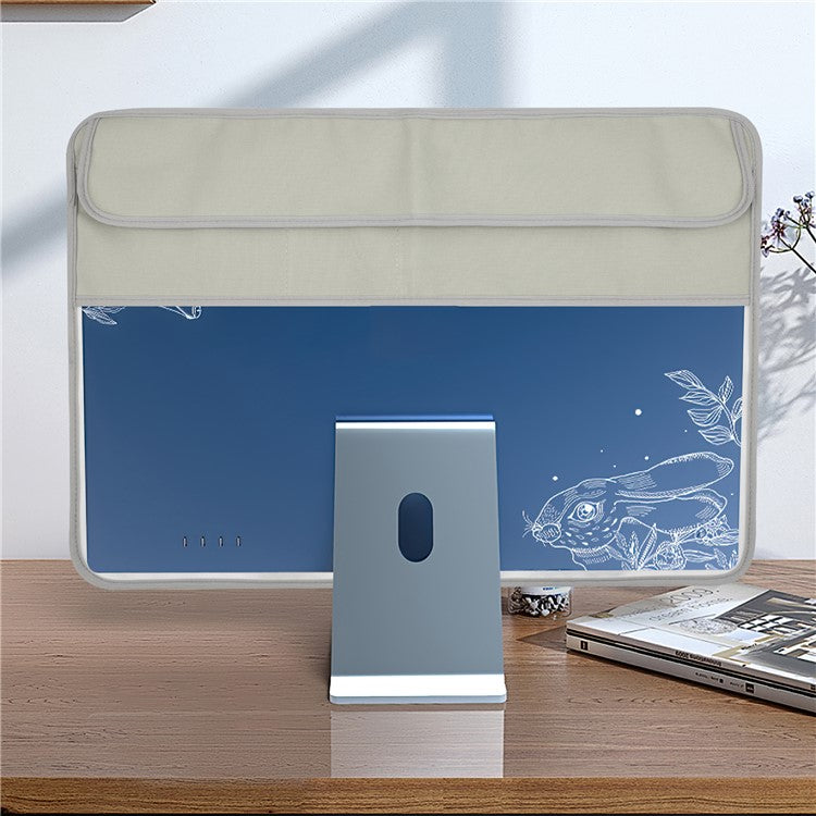 TXESIGN For iMac 24-Inch Computer Monitor Display Screen Dust Cover PU Leather Storage Sleeve Protective Case - Silver-grey