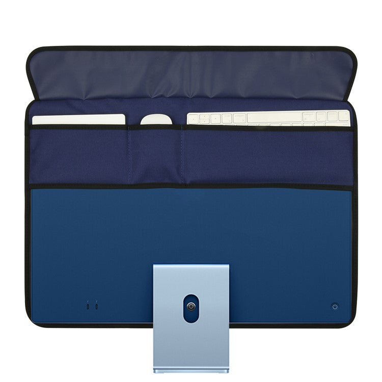 TXESIGN For iMac 24-Inch Computer Monitor Display Screen Dust Cover PU Leather Storage Sleeve Protective Case - Dark Blue