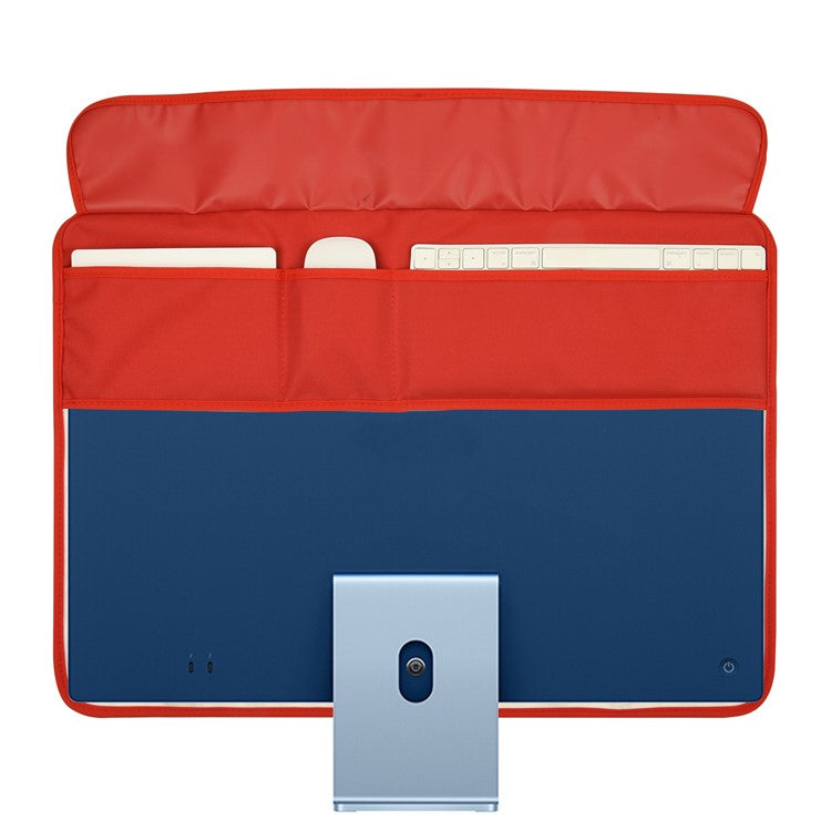 TXESIGN For iMac 24-Inch Computer Monitor Display Screen Dust Cover PU Leather Storage Sleeve Protective Case - Red
