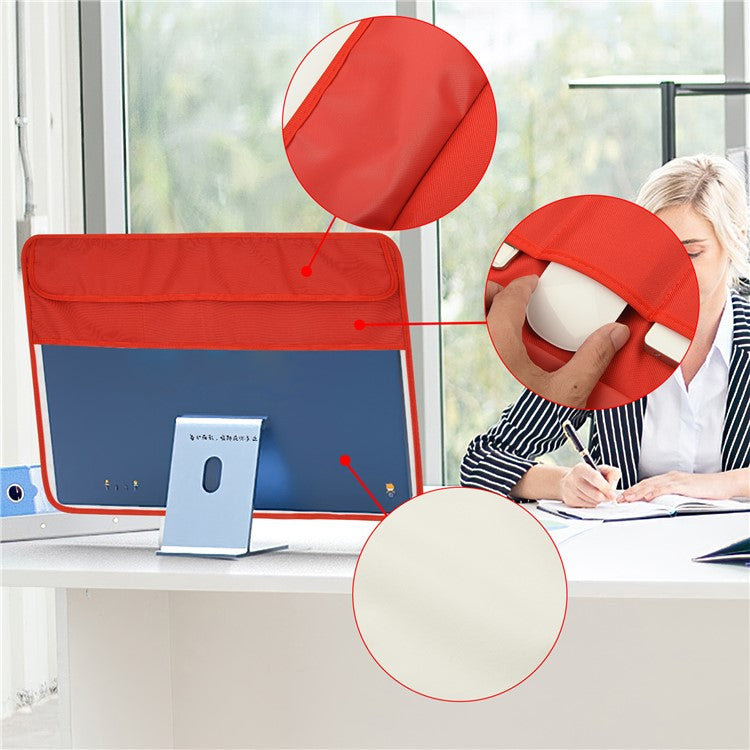 TXESIGN For iMac 24-Inch Computer Monitor Display Screen Dust Cover PU Leather Storage Sleeve Protective Case - Red