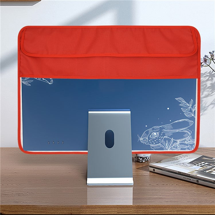 TXESIGN For iMac 24-Inch Computer Monitor Display Screen Dust Cover PU Leather Storage Sleeve Protective Case - Red