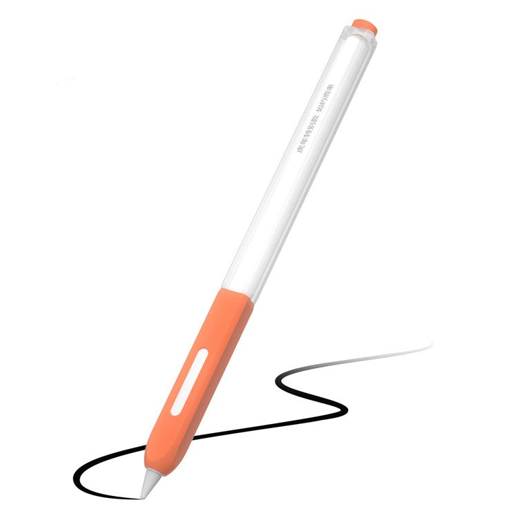 For Apple Pencil Pro / Pencil (2nd Generation) Stylus Pen Silicone Cover Anti-Drop Protective Sleeve - Orange