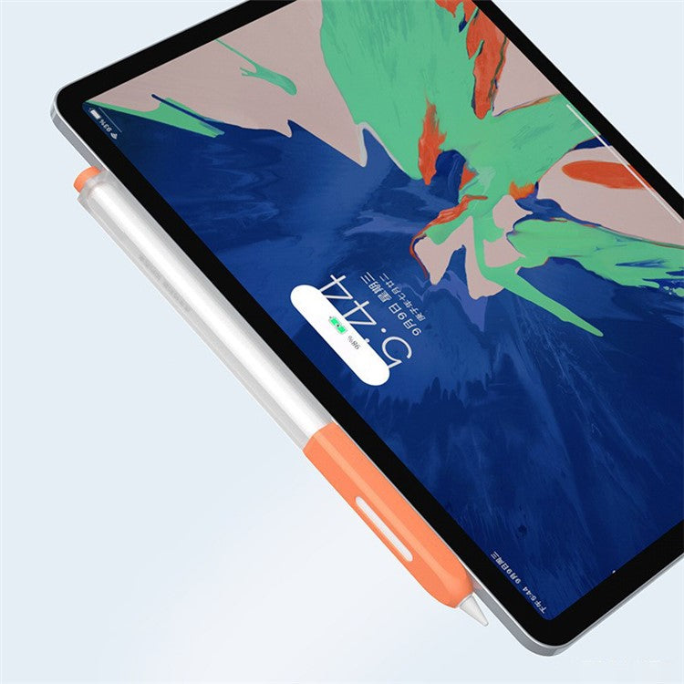 For Apple Pencil Pro / Pencil (2nd Generation) Stylus Pen Silicone Cover Anti-Drop Protective Sleeve - Orange