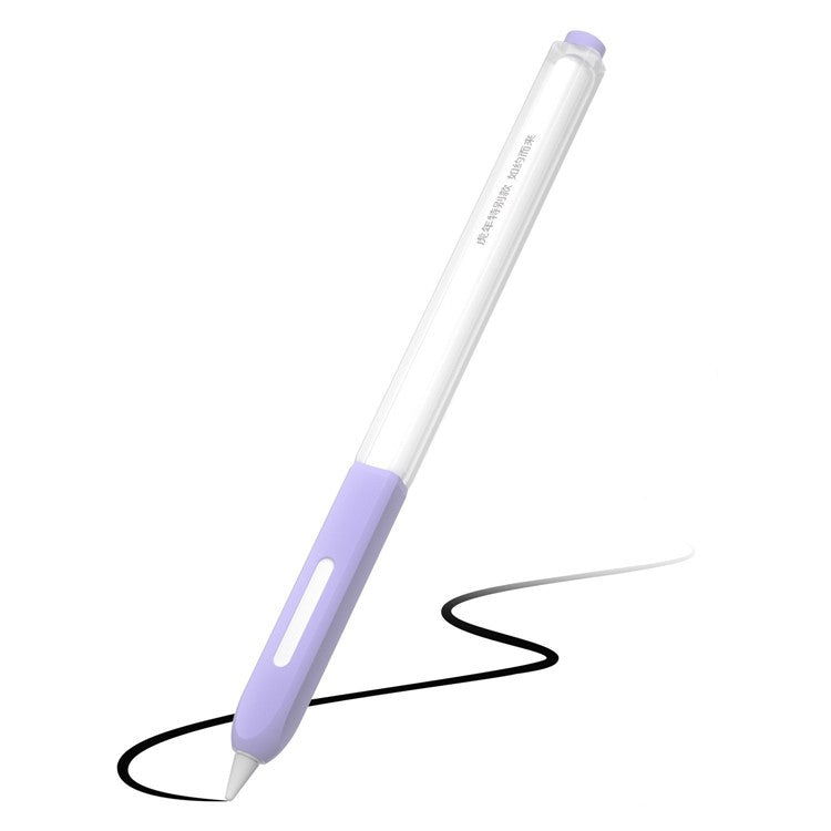 For Apple Pencil Pro / Pencil (2nd Generation) Stylus Pen Silicone Cover Anti-Drop Protective Sleeve - Purple