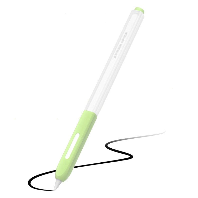 For Apple Pencil Pro / Pencil (2nd Generation) Stylus Pen Silicone Cover Anti-Drop Protective Sleeve - Matcha Green