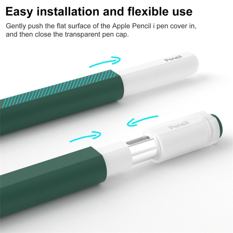 For Apple Pencil (USB-C) Stylish Jelly Silicone Sleeve Stylus Pen Protective Cover - Dark Green