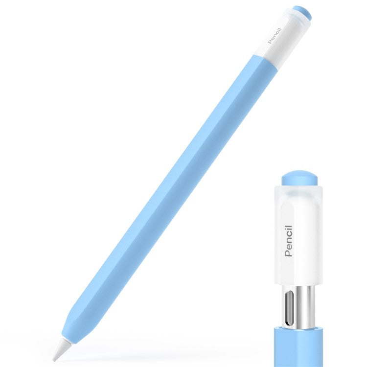 For Apple Pencil (USB-C) Stylish Jelly Silicone Sleeve Stylus Pen Protective Cover - Blue