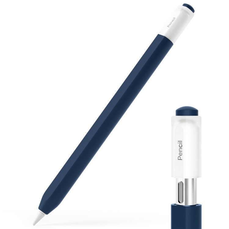For Apple Pencil (USB-C) Stylish Jelly Silicone Sleeve Stylus Pen Protective Cover - Dark Blue