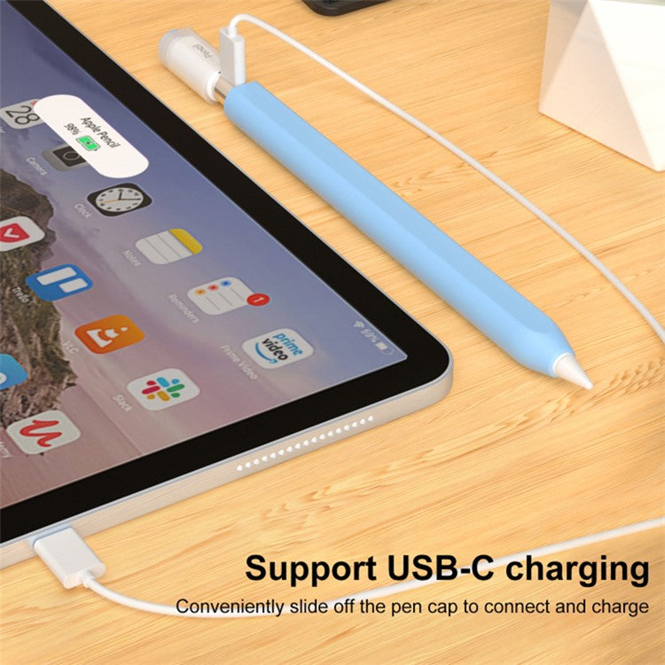 For Apple Pencil (USB-C) Stylish Jelly Silicone Sleeve Stylus Pen Protective Cover - Purple