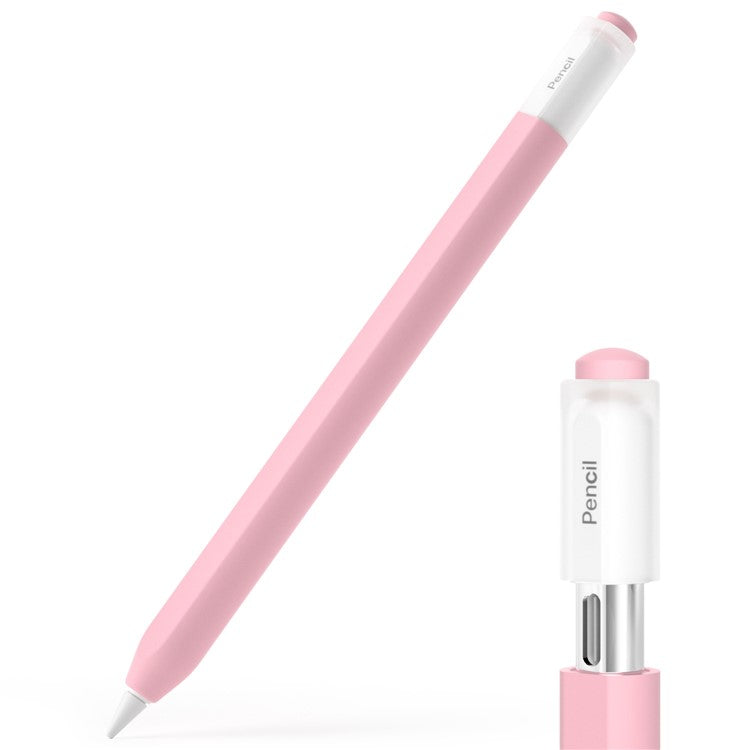 For Apple Pencil (USB-C) Stylish Jelly Silicone Sleeve Stylus Pen Protective Cover - Pink