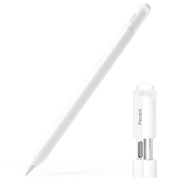 For Apple Pencil (USB-C) Stylish Jelly Silicone Sleeve Stylus Pen Protective Cover - White