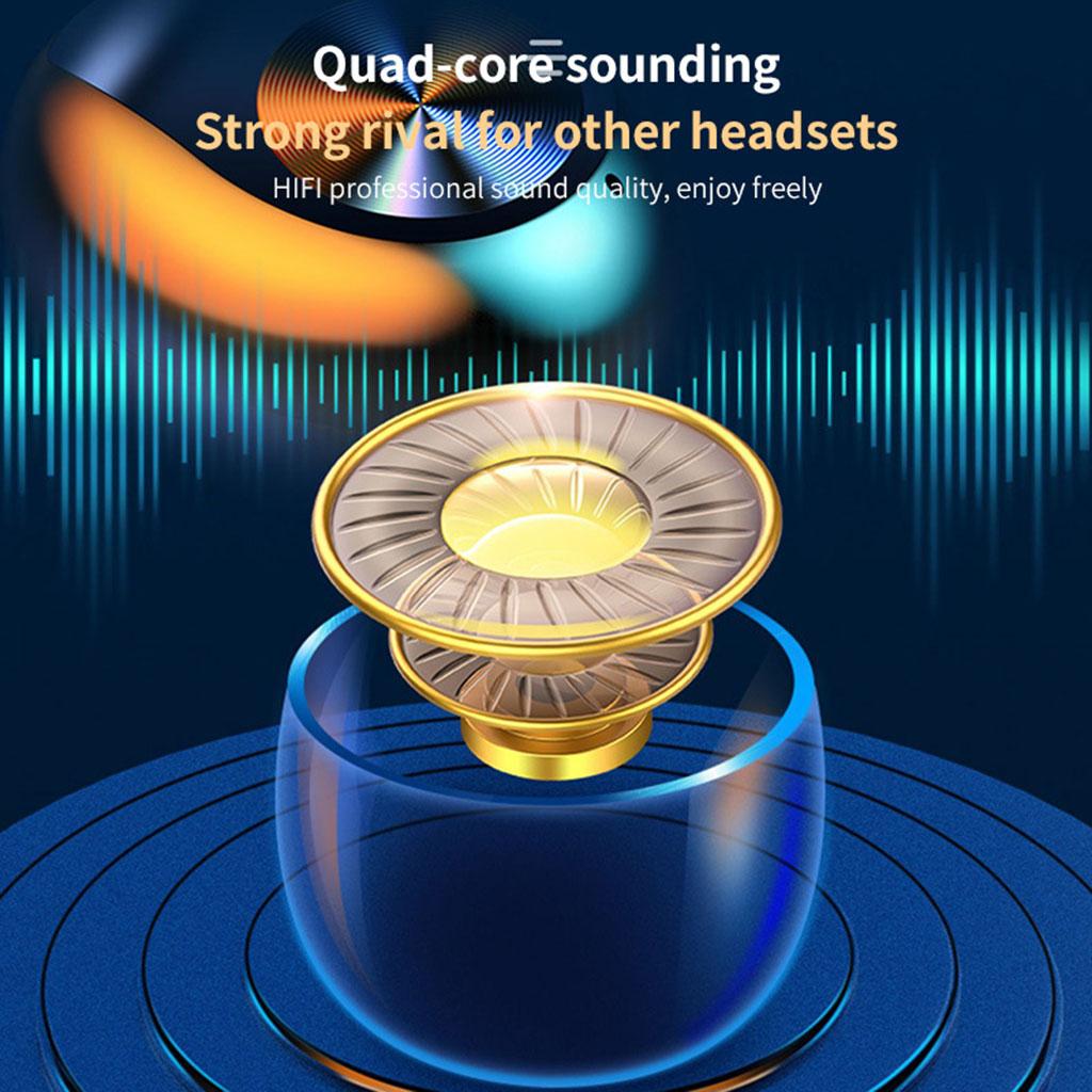 1 Pair Stereo Wireless Earbuds with 2000mAh LED Display Case Black