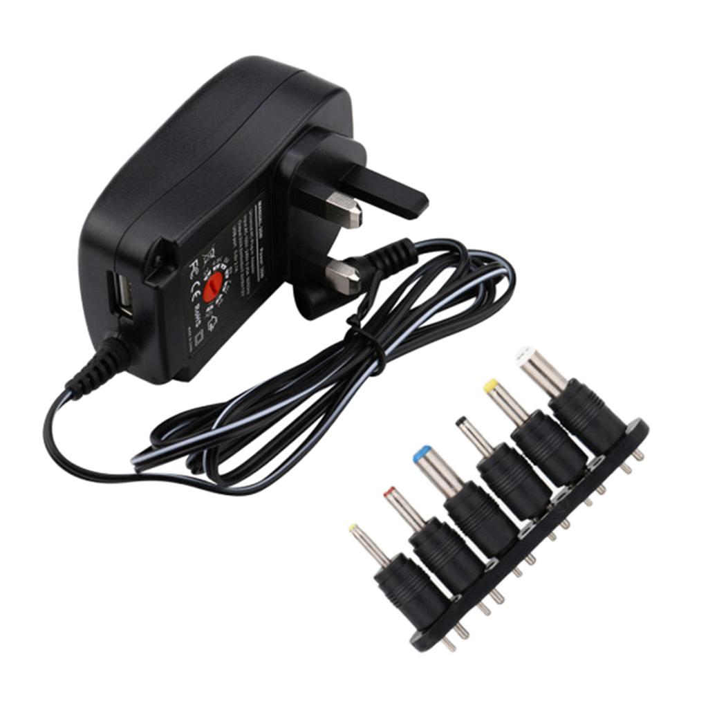 30W Universal DC 3V-12V Adjustable Voltage Power Supply with 6 Plug UK Plug