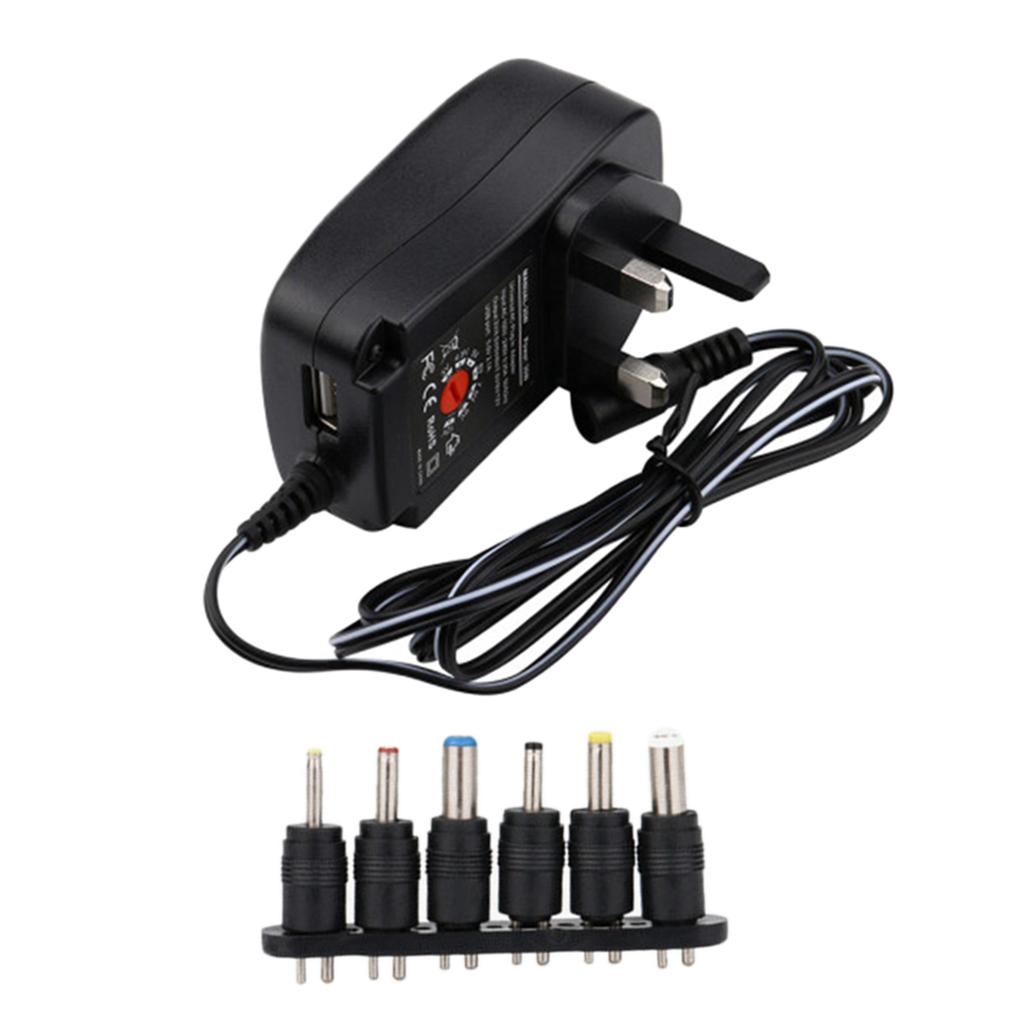 30W Universal DC 3V-12V Adjustable Voltage Power Supply with 6 Plug UK Plug