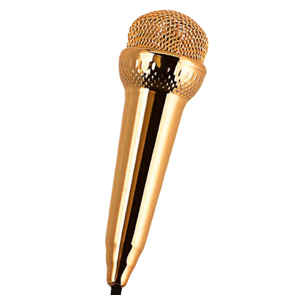 Portable 3.5mm Wired Mini Microphone Stereo Mic for Chatting Sing Yellow