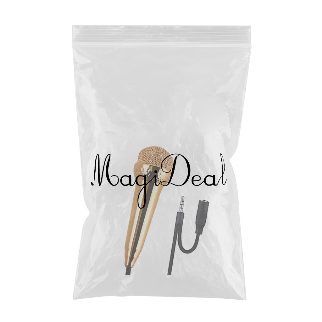 Portable 3.5mm Wired Mini Microphone Stereo Mic for Chatting Sing Yellow